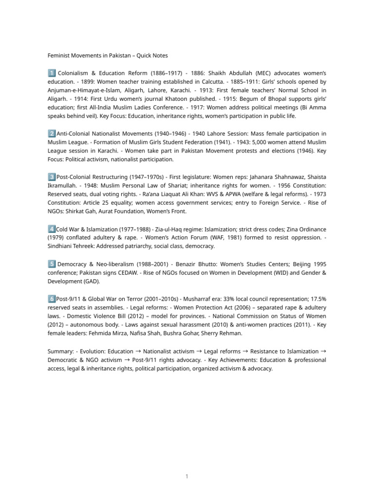 Feminist Movements Pakistan | PDF | Pakistan | Gender Equality