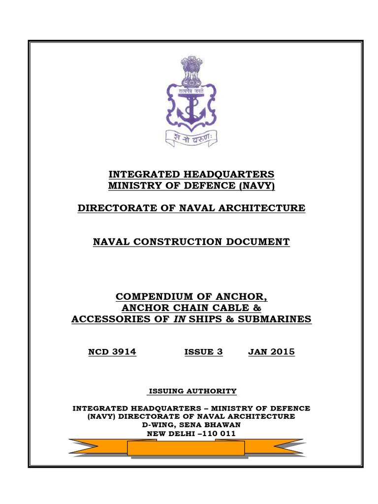 NCD 3914 | PDF | Anchor | Navies