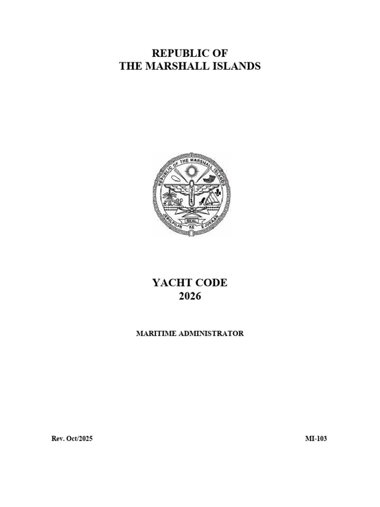 MI 103 Yacht Code 2026 | PDF | Tonnage | Yacht