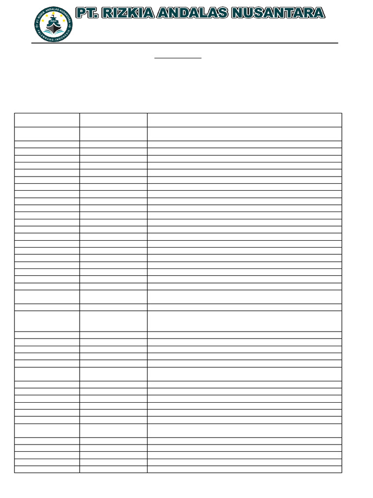 Time Sheet Trip 1 Muat, Bongkar Dan Perpindahan Kapal TB - Rizki Muda 1 ...