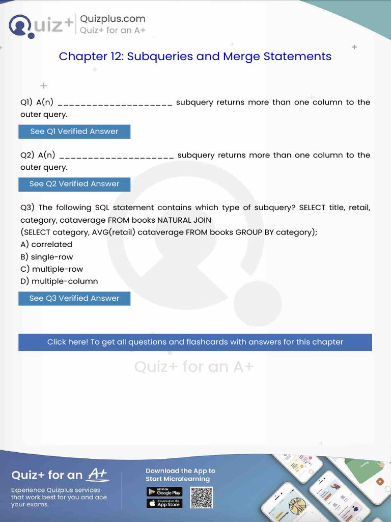 An Subquery Returns More Than One Column To The Outer Query | PDF ...