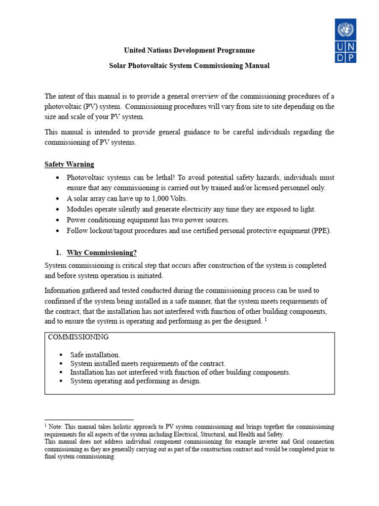Solar PV System Commissioning Manual | PDF | Photovoltaic System ...