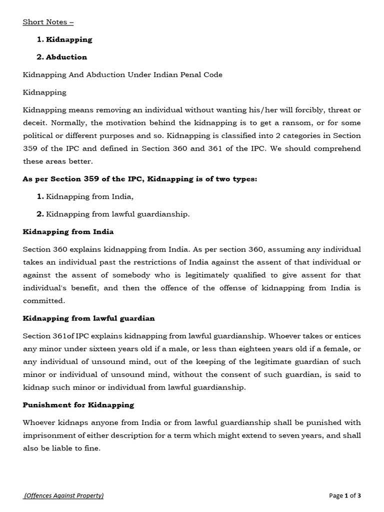 Kidnapping | PDF | Kidnapping | Deviance (Sociology)