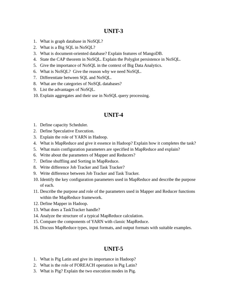 Unit-3,4,5 Bda Imp | PDF | No Sql | Map Reduce