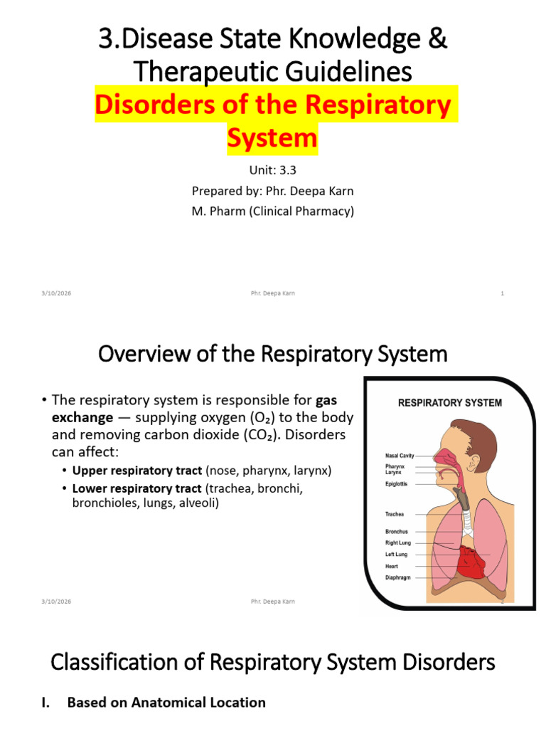 Disorders of The Respiratory System | PDF | Respiratory Diseases ...