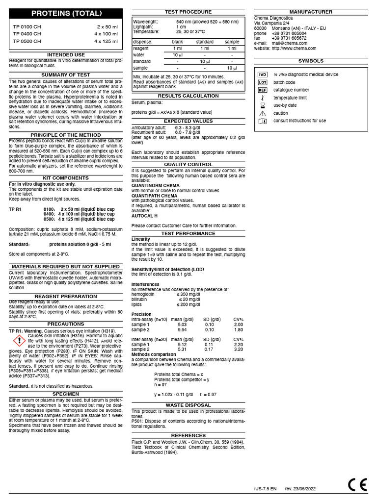 Total Pro | PDF | Blood Plasma | Detection Limit