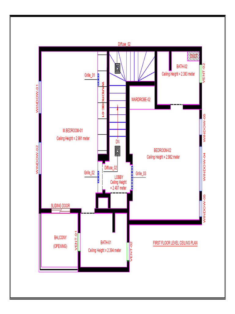 VILLA - First Floor Ceiling Plan | PDF