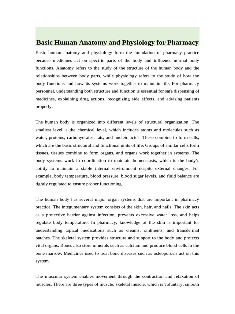 Basic Human Anatomy and Physiology | PDF | Human Body | Respiratory System