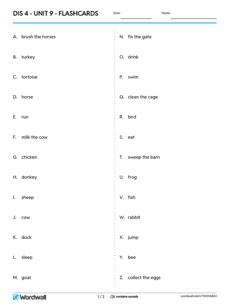 Dis 4 Unit 9 Flashcards Match Up Write The Answer | PDF
