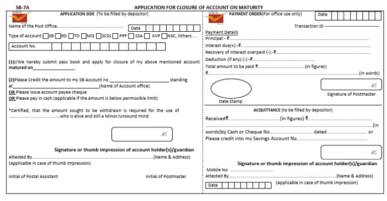Form 7A Closure of Account | PDF | Cheque | Banking