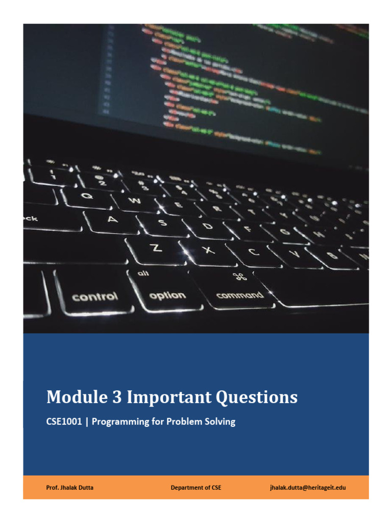 Module 3 Important Questions | PDF | Pointer (Computer Programming ...