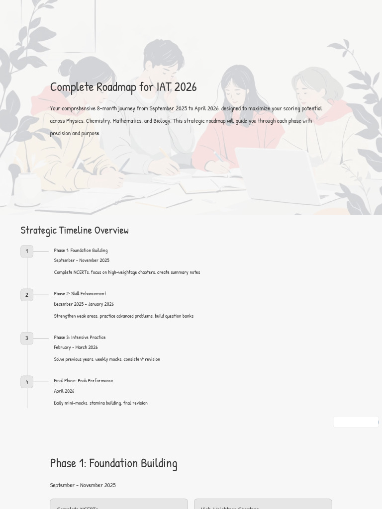 Complete Roadmap For IAT 2026 | PDF | Chemistry | Physics