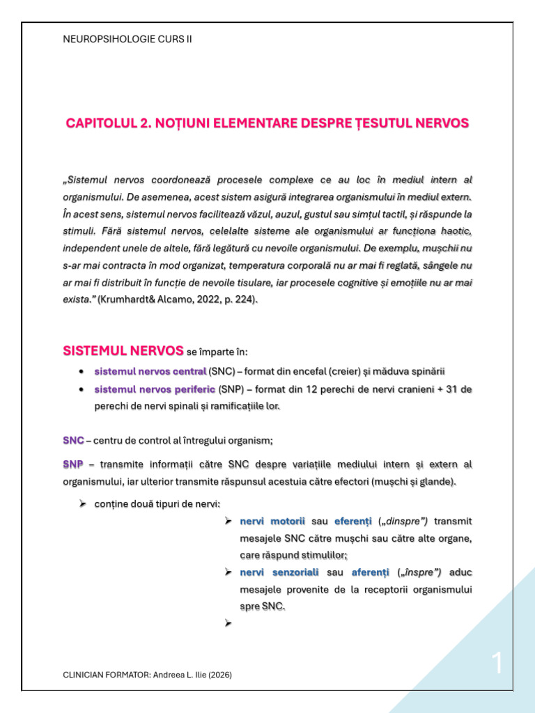 Capitolul 2_Notiuni Elementare Despre Tesutul Nervos.pdf | PDF