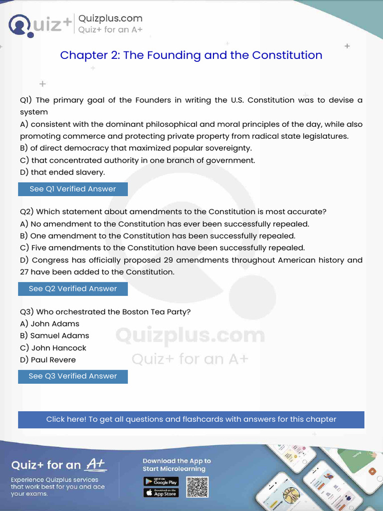 The Primary Goal of The Founders in Writing The Us Constitution Was To ...