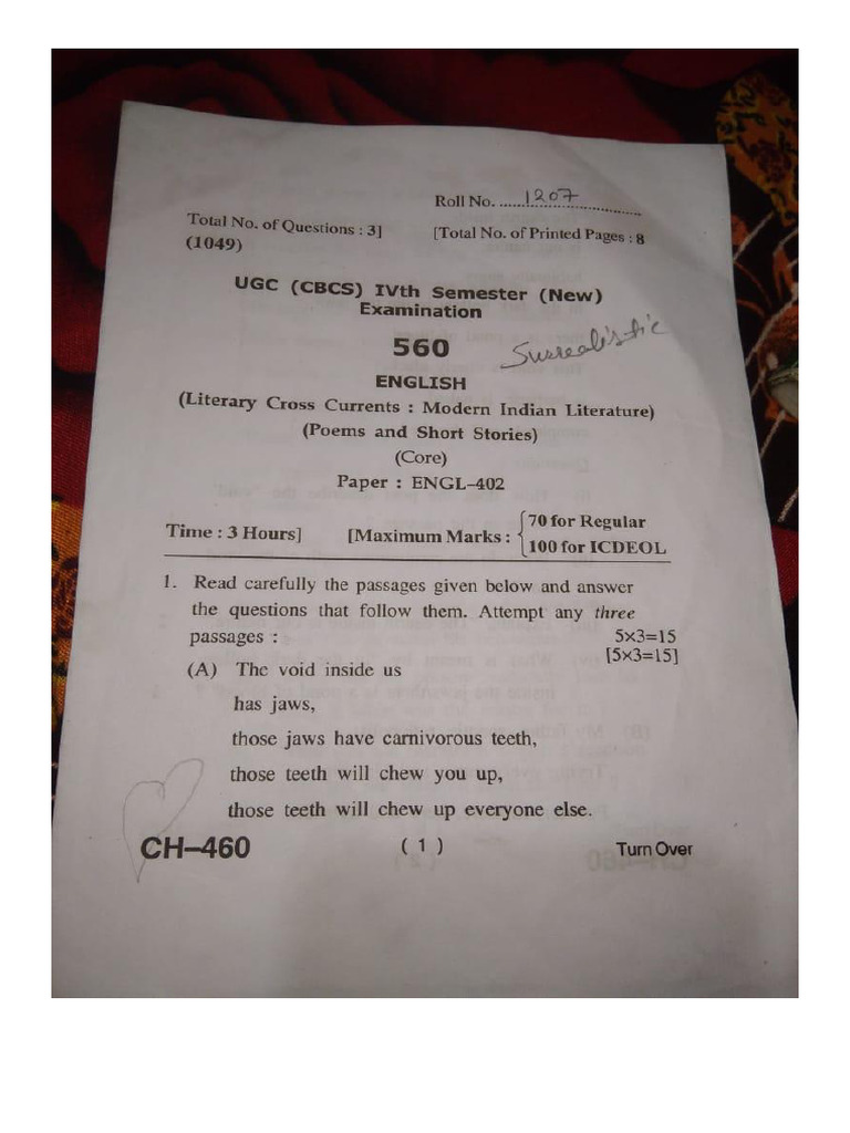 2nd Year DSC 203 - Literary Cross Currents | PDF