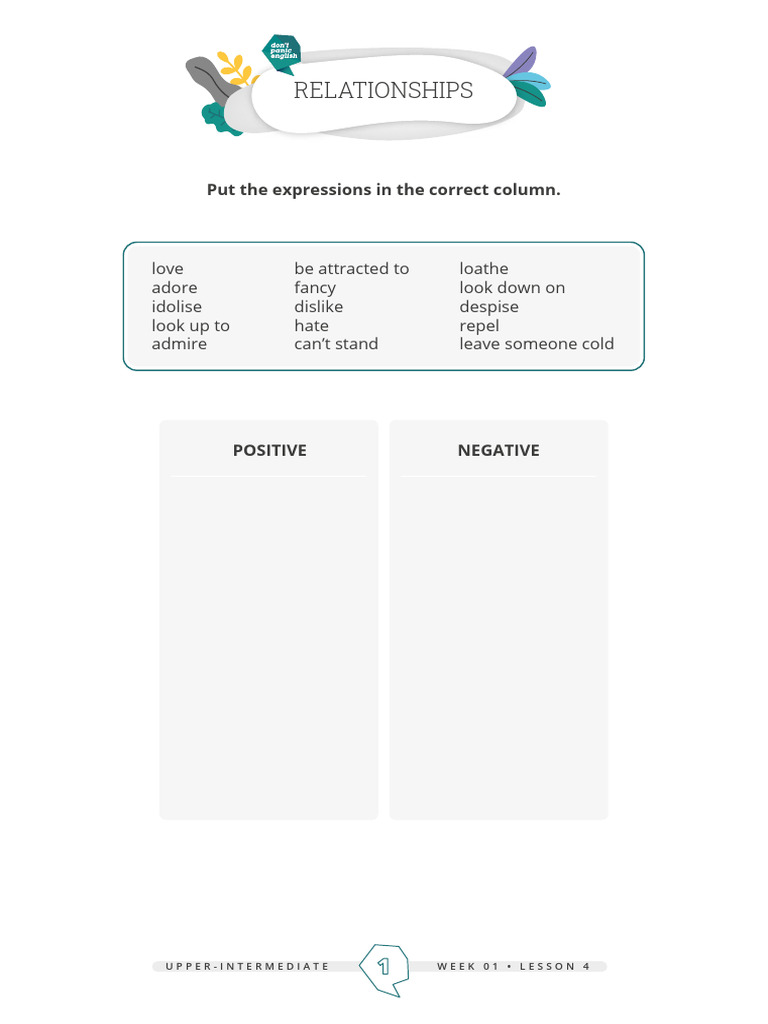 Booklet Upper Intermediate Week 01 Lesson 04 2021 A4 Dpa | PDF | Human ...