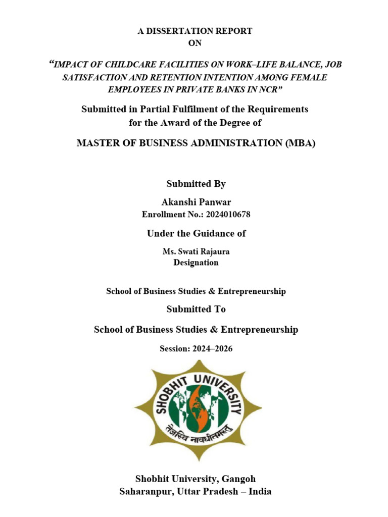 MBA Dissertation Format (Sample) | PDF | Employee Retention | Employment