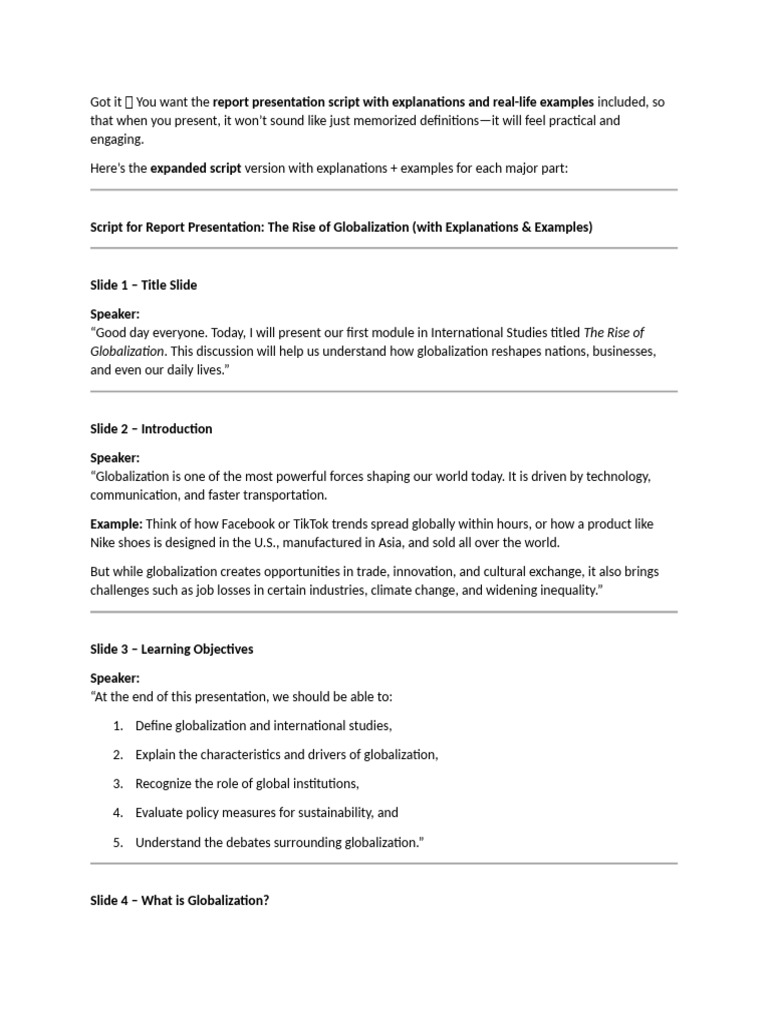 International Studies-Report | PDF | Globalization | Tariff