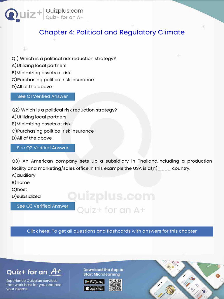Which Is A Political Risk Reduction Strategy | PDF | Sales | Economies