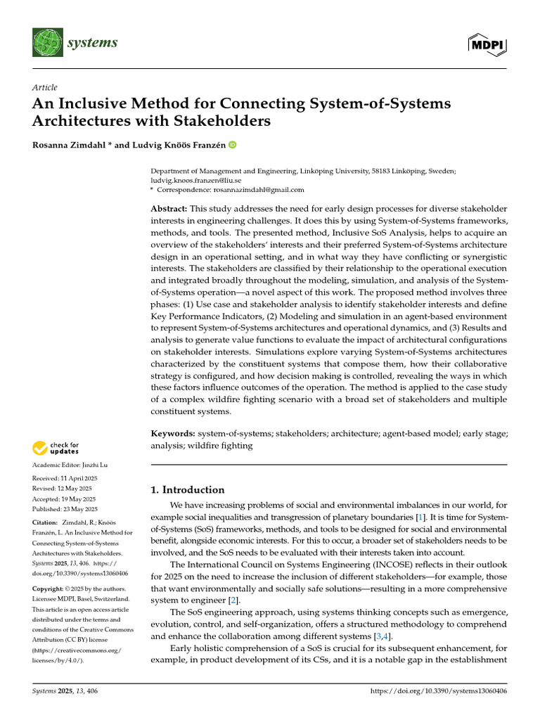 An Inclusive Method For Connecting System-Of-Systems Architectures With ...