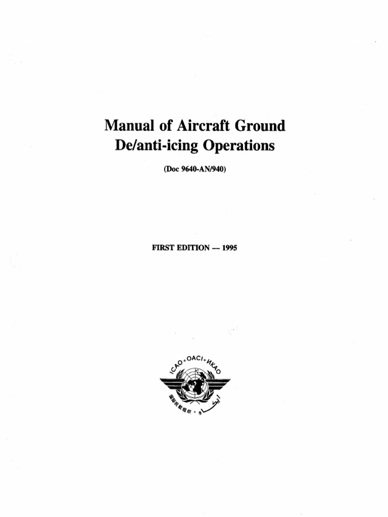ICAO Doc 9640-AN - 940 Manual of Aircraft Ground de - Anti-Icing | PDF