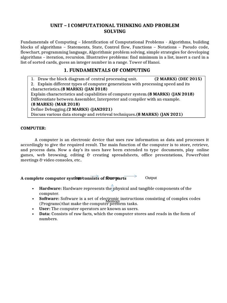 New UNIT1 | PDF | Computer Data Storage | Integrated Circuit
