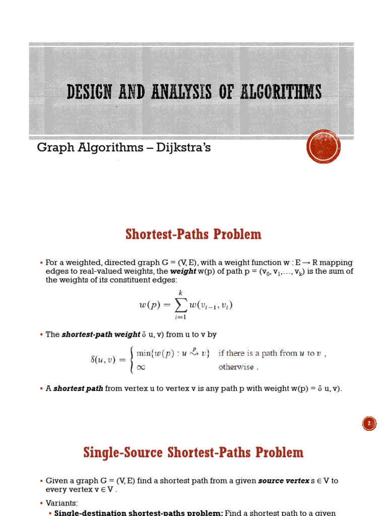 3.3. Single Source Shortest Paths | PDF | Computational Complexity ...