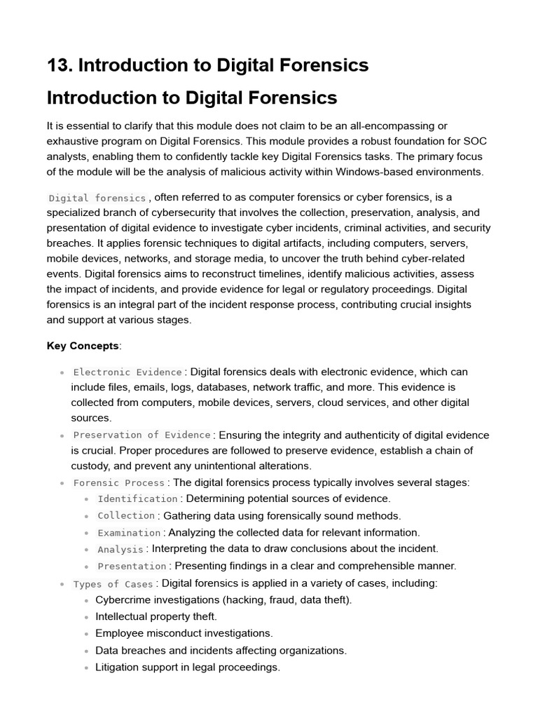 Introduction To Digital Forensics Hide01.Ir | PDF | Windows Registry ...
