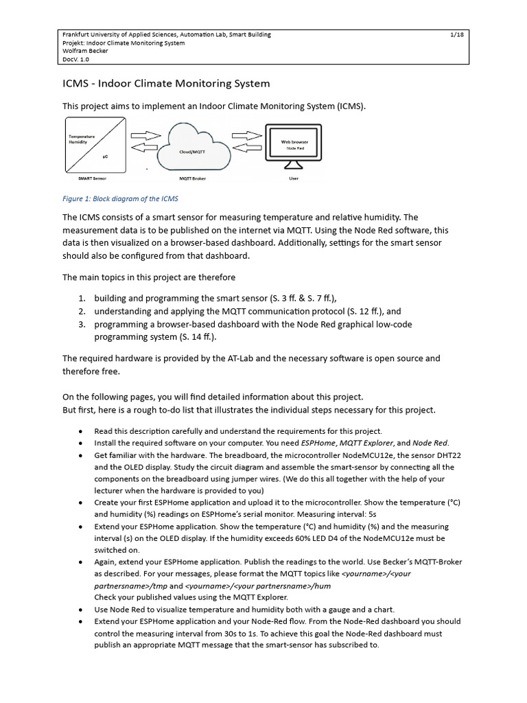 ICMS - Inddor Climate Monitor System V1.0 | PDF | Microcontroller ...