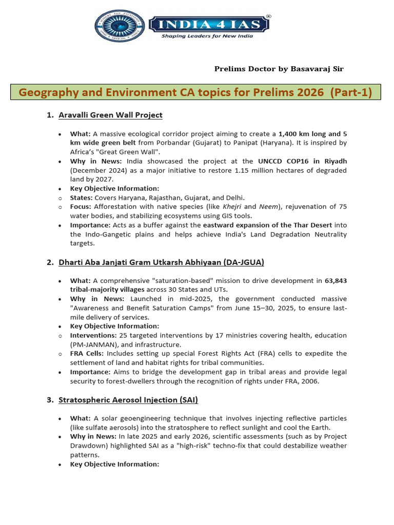 Geography and Environment CA Topics-1 (With Content) | PDF ...