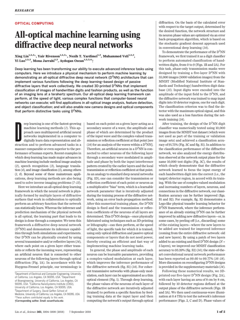 10 - 2018 - All - Optical Machine Learning Using Diffractive Deep ...