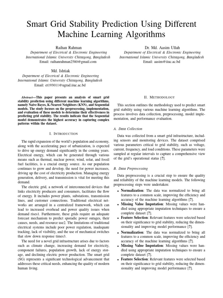 Smart Grid Stability Prediction Using Different Machine Learning ...