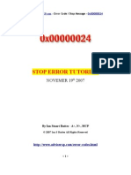Stop Error Tutorial: Novemer 19 2007