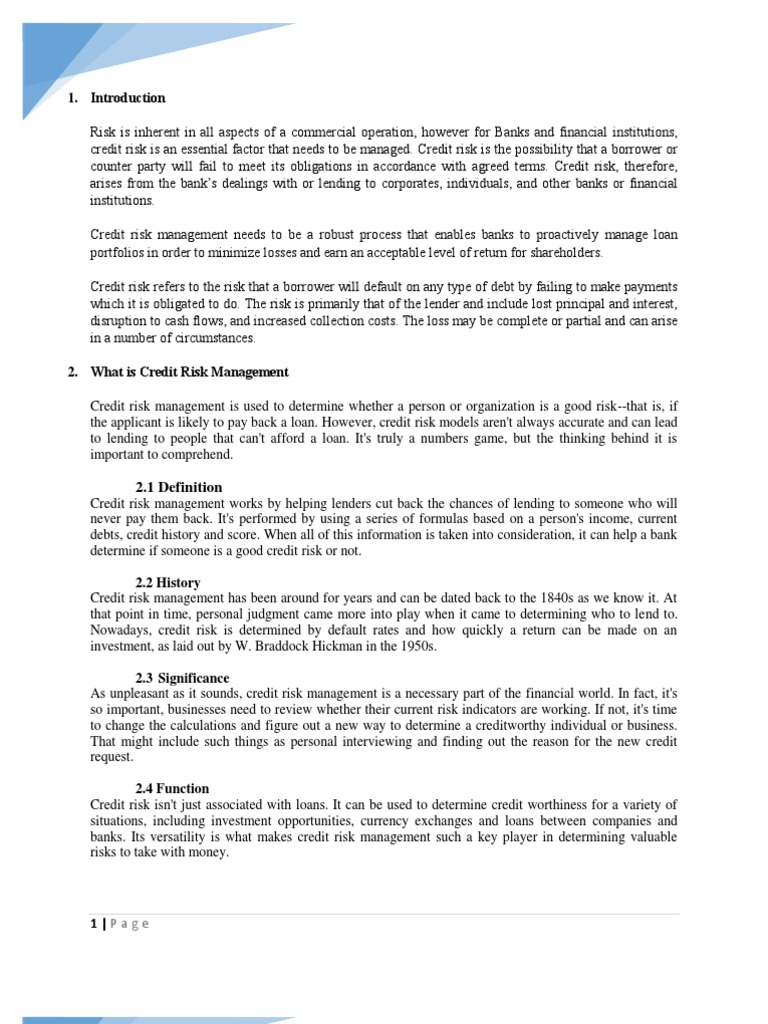 Credit Risk Management in Banks | PDF | Credit Risk | Risk Management