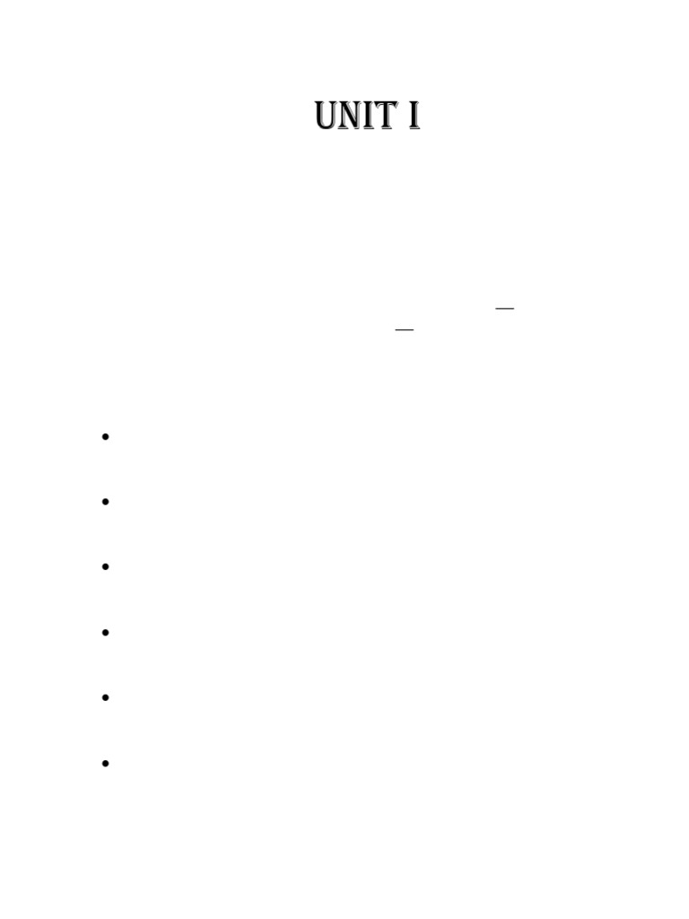 Unit I | PDF