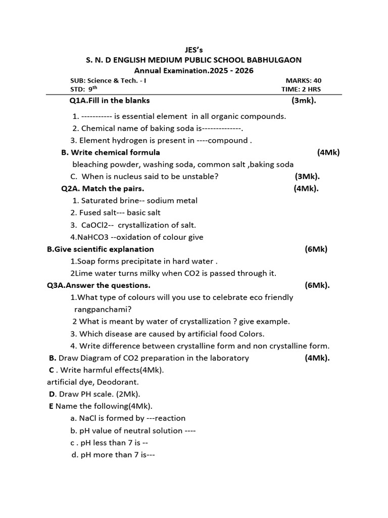 9th Science Part I 2025-26 | PDF