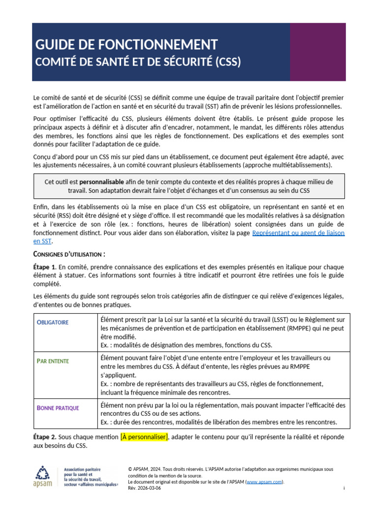 Css Guide Fonctionnement | PDF | Équipement de protection individuelle ...