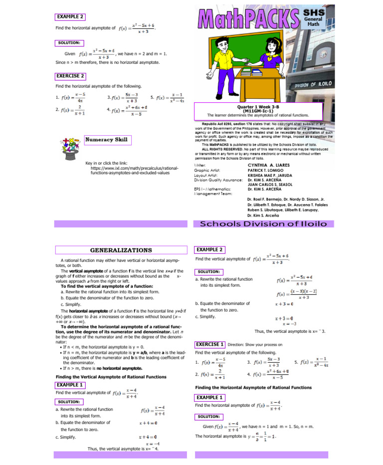 GenMath Q1 - W3 B | PDF | Asymptote | Mathematical Analysis