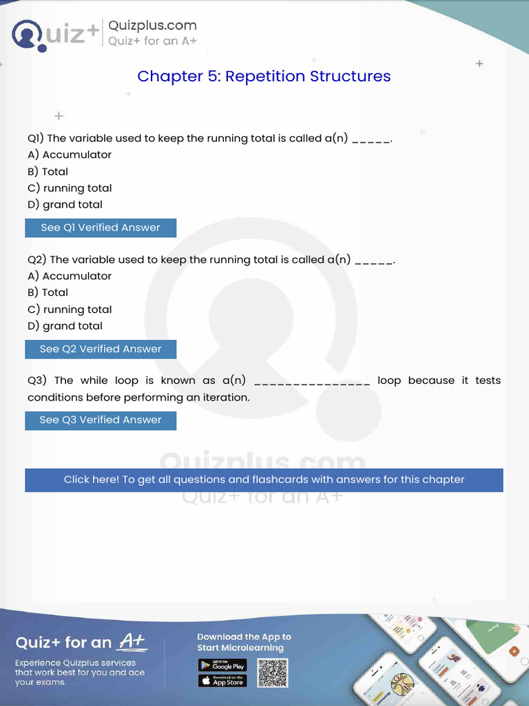 The Variable Used To Keep The Running Total Is Called An | PDF ...