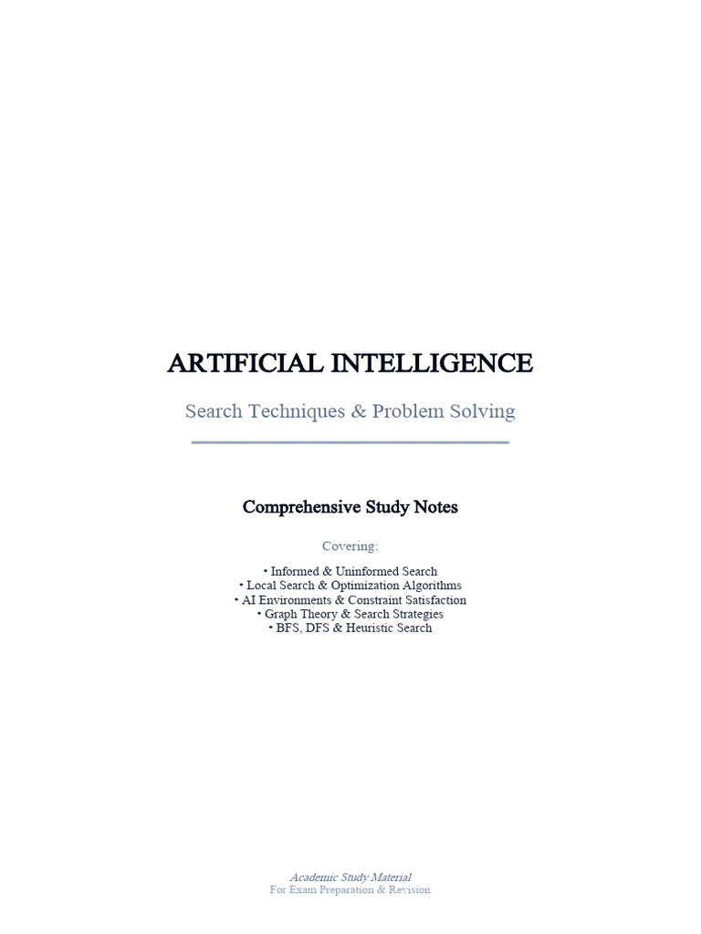 AI Search Techniques Study Notes | PDF | Mathematical Optimization ...