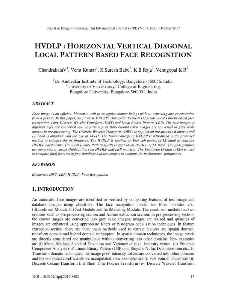 HVDLP: Horizontal Vertical Diagonal Local Pattern Based Face ...