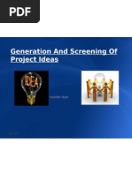 Generation and Screening of Project Ideas Project Management