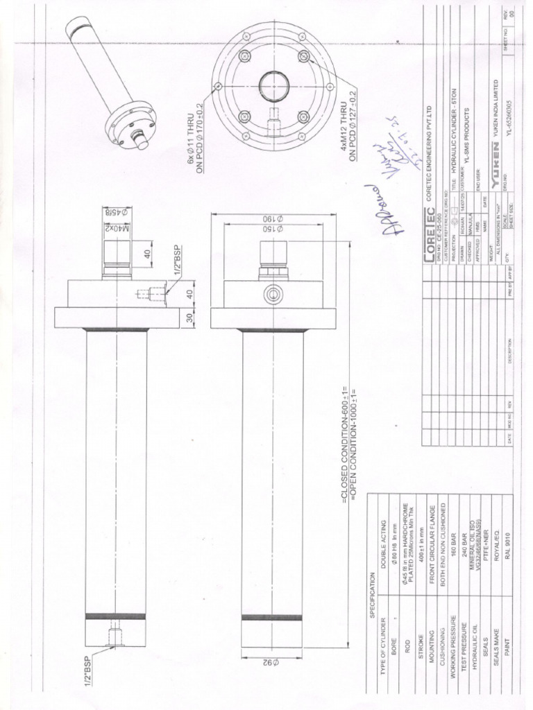 Cylinder Drawing | PDF