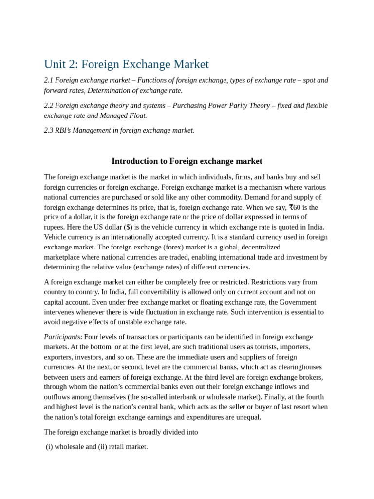TY Bcom - International Economics Notes | PDF | Exchange Rate | Foreign ...