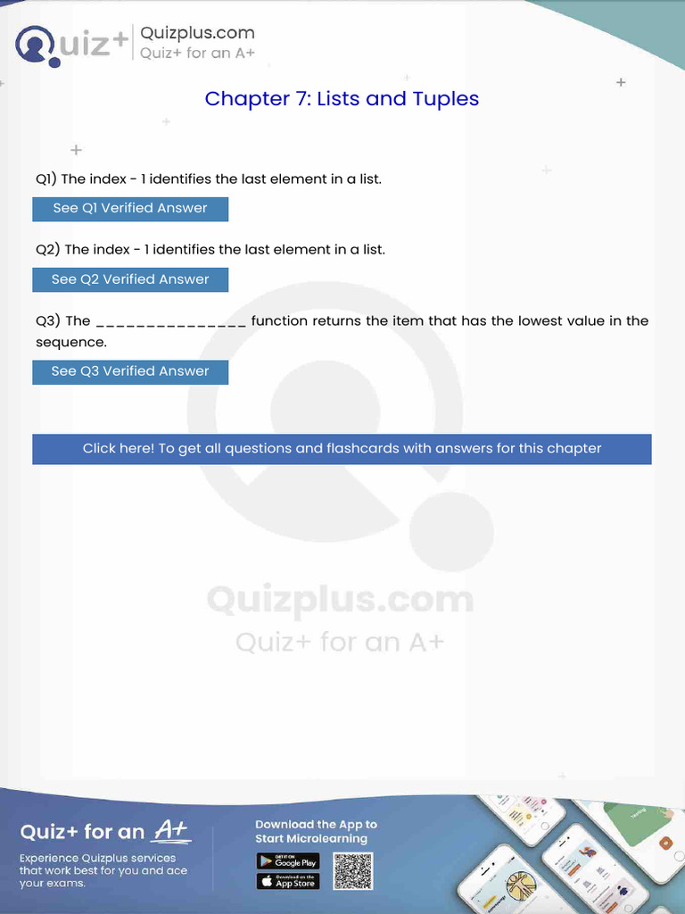 The Index 1 Identifies The Last Element in A List | PDF | Method ...