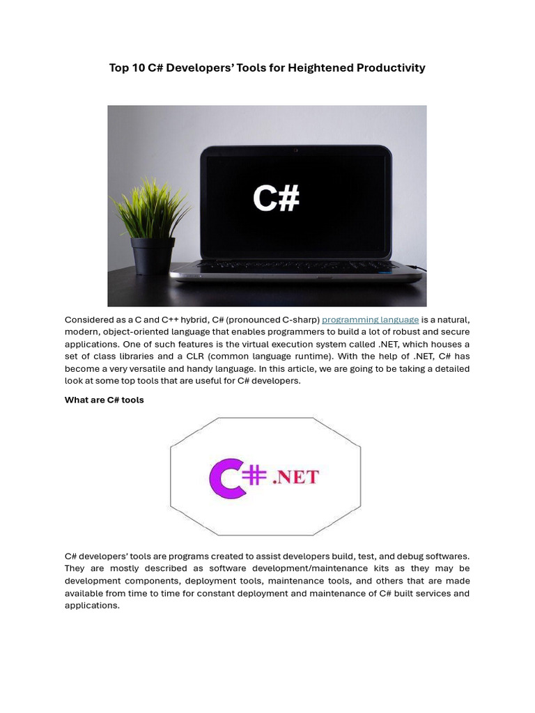 Top 10 CSharp Developer Tools | PDF | Software Development | C Sharp ...