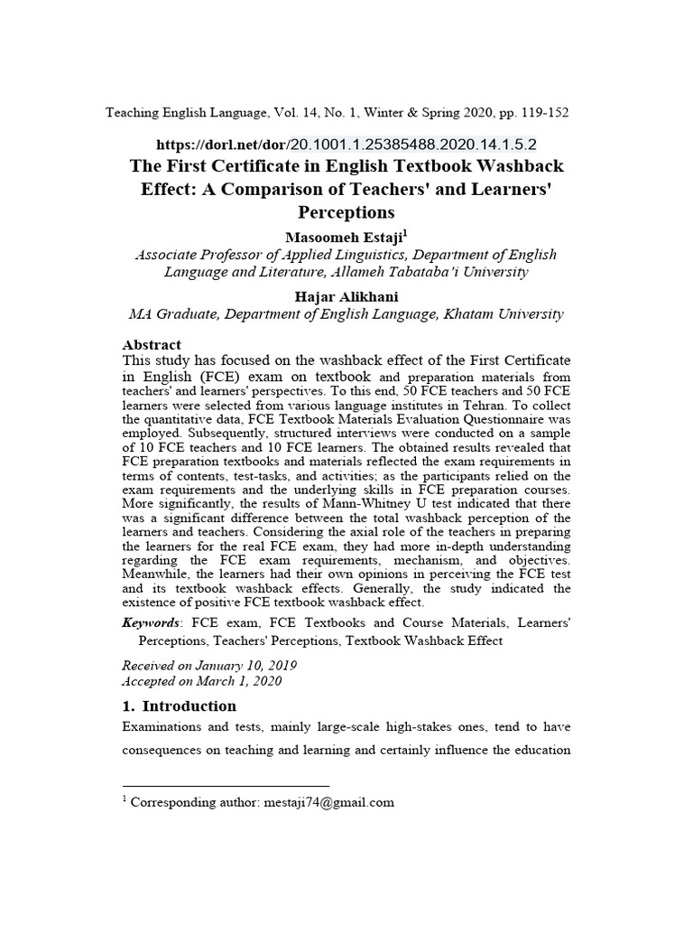 TEL Volume 14 Issue 1 Pages 119-152 | PDF | Teachers | Learning