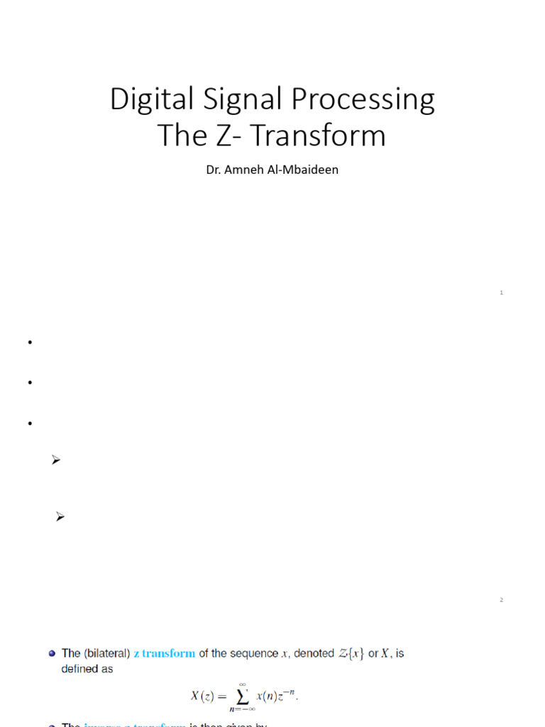 DSP Signals Lecture ZT | PDF | Laplace Transform | Mathematical Analysis