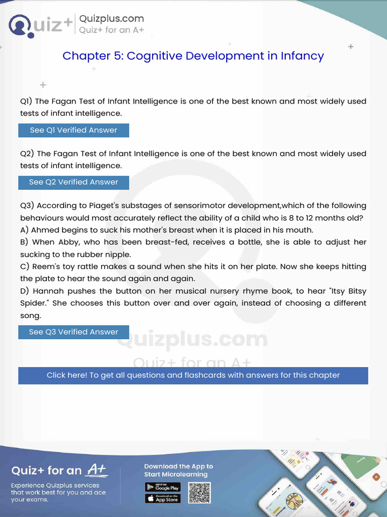 The Fagan Test of Infant Intelligence Is One of The Best Known and Most ...