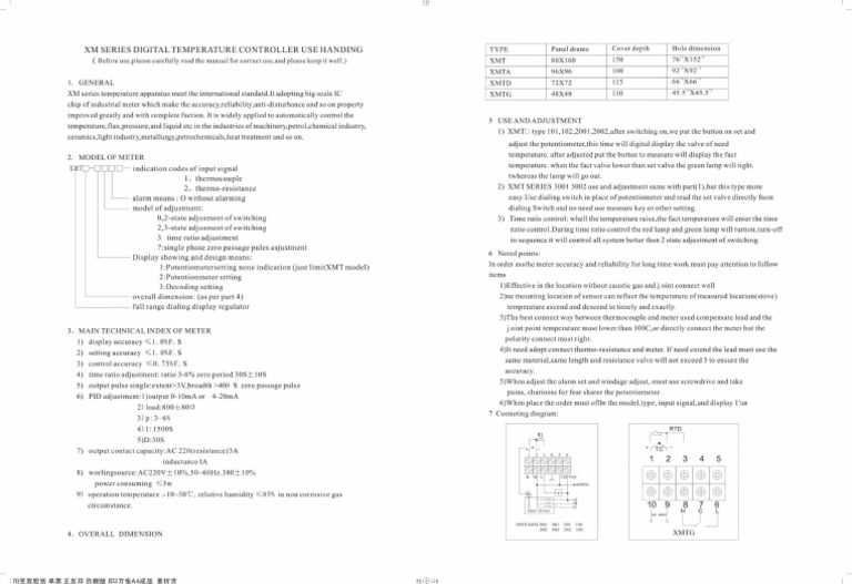 Instruction Manual For XM Series Temperature Controller | PDF ...